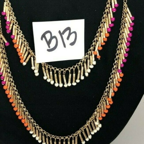 INC MULTI Gold Pink Orange Bead Chain Necklace NWT - Picture 7 of 7